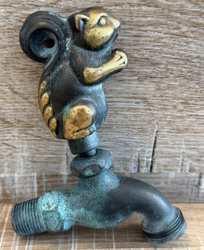 Vintage brass squirrel garden - brass,