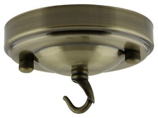 Vintage Ceiling Rose In Antique Brass Finish 106mm Dia with Chain Hook