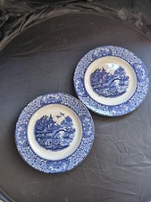 2 Blue & White Olde Alton Ware Plates (A0054)
