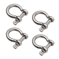 4Pcs Stainless Steel Shackles D Shaped Metal Shackles for Vehicle Recovery Work
