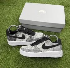 Nike Air Force 1 Flyknit 2.0 Black/Pure Platinum Trainers - Size UK 7 - RRP £110