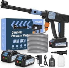 High-Pressure Washer Jet Cordless Power Wash Cleaner 2 Batteries 4000mAh 5m Hose