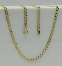 375 9ct REAL Gold Men&Women Curb Necklace Solid 9K 3mm / 24 Inch New