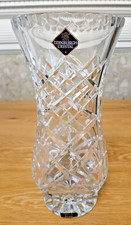 Edinburgh Crystal Cut Vase 9.5" Tall, Vintage.