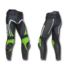 New Kawasaki Motorcycle Leather Riding Trouser For Men Biker Motorsports