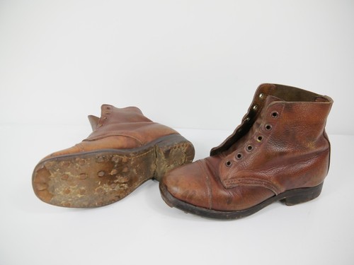 Vintage brown leather hobnail - brown,
