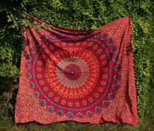 Indian Tapestry Wall Hanging Red Psy Cotton Decor Boho Mandala Throw Gypsy UK