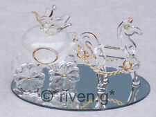 Horse & Pumpkin Carriage@CINDERELLA FAIRY TALE PRINCESS@WHITE GLITTERED GIFT