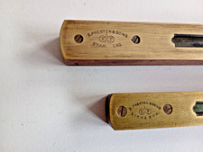 2 Vintage Edward Preston wood & Brass Spirit Levels - Made in England