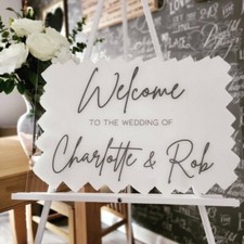 Personalised Custom Wedding Welcome sign Clear Acrylic Entrance A3 A2 Board