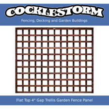 Flat Top 4" Gap Trellis Garden Fence Panel (Chestnut Brown)