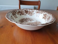 ROYAL WORCESTER PALISSY  'AVON SCENES' BROWN SERVING BOWL