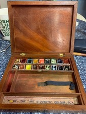 Antique Incomplete Reeves & Sons Ltd No 28 Mahogany Water Colour Paint Box GC