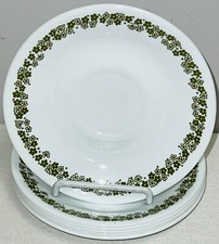 6 Corelle CRAZY DAISY GREEN SAUCERS