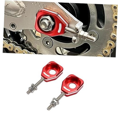 Red rear chain adjusters - red,