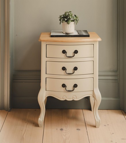 Cream bedside table vintage - bedside,