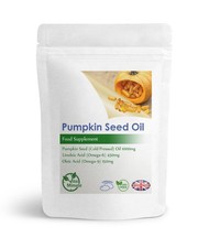 Pumpkin Seed Oil 1000mg Softgel Cold Pressed Capsules | Heart & Hair Support, UK