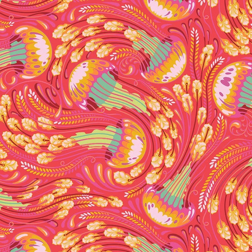 Tula pink fabric zuma sea - pink,