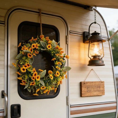 Wreaths for front door spring - front,
