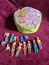 Polly Pocket Figures, Clothes And Carry Case Storage Bag 2004 Vintage