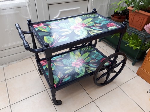 Upcycled tea trolley - on, wheels