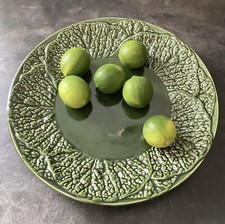 Portugese Cabbage leaf plate dark green made in Portugal 12.5” round