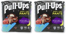 Huggies Disney Cars Pull Ups Night-Time Nappies Size 6 18 Pack X 2
