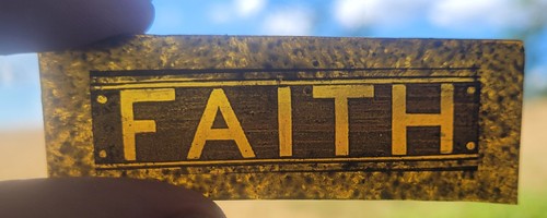 Stained glass faith - faith, painted