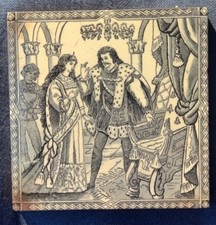Victorian tile, Malkin Edge, Cinderella Series, Shown the Throne c.1880