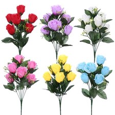 Artificial Silk Rose Flowers for Wedding Valentines Memorial Graveside - Choose