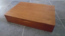 VINTAGE WOODEN CANTEEN OF CUTLERY BOX STORAGE DISPLAY HELD COOPER LUDLAM