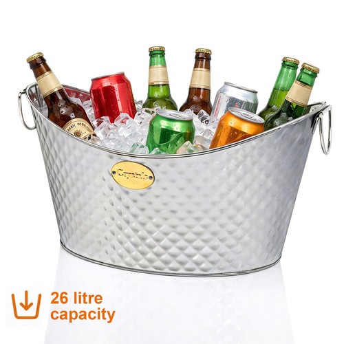 26l galvanised steel oval beer - galvanised,