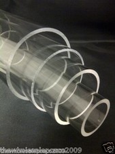 Plastic Acrylic Perspex® Tube 12" Lengths of 8mm - 150mm Extruded PMMA Piping