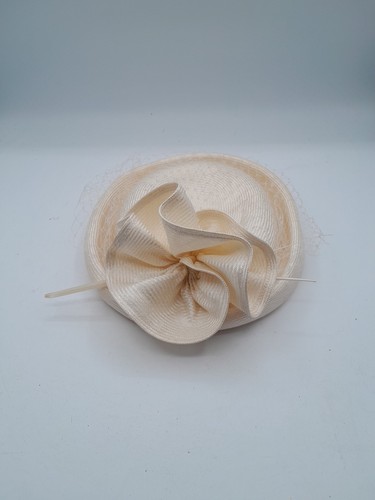 Cream pillbox fascinator - cream, hat