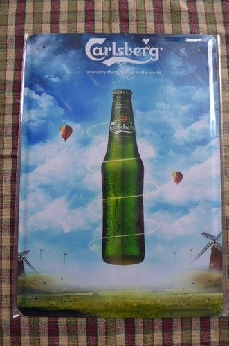 Carlsberg tin metal sign - metal,