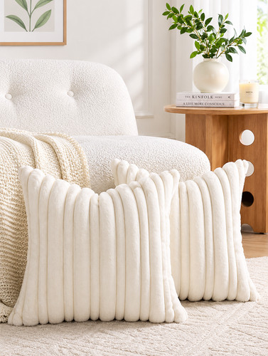 Faux rabbit fur pillow - faux, cover