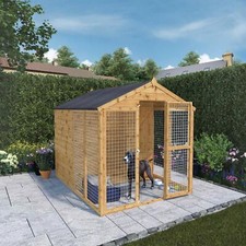 8 x 6 Wooden Dog Kennel & Run