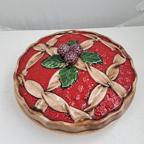 Vintage fruit pie dish - vintage,