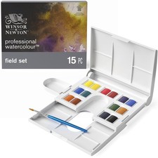 Winsor & Newton Professional Watercolour Compact Set - 14 Half Pans + Brush