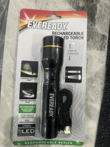 Rechargeable led torch 17cm - rechargeable,