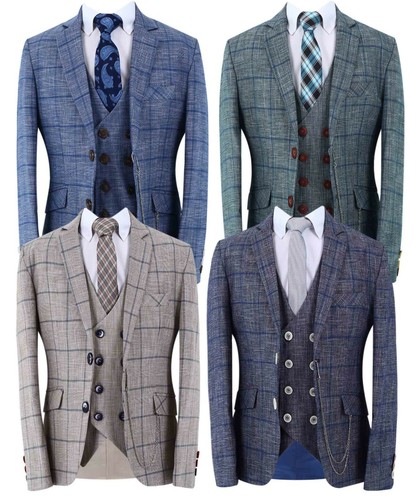 Boys check suit slim - slim, fit