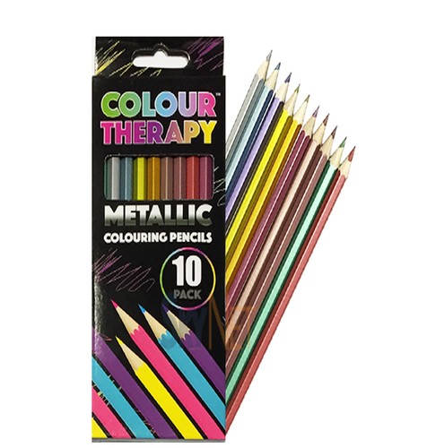 Metallic coloured pencils - 10,