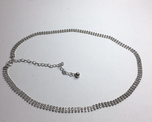 Silver tone rhinestone - , crystal