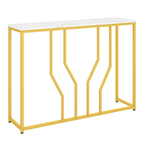 Gold console table - gold, white