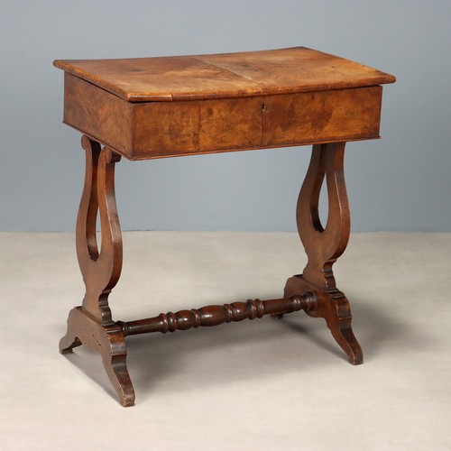 Antique sewing table walnut - antique,