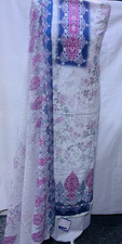 Unstitched pakistani indian new collection linen suits with  chikenkari duppata