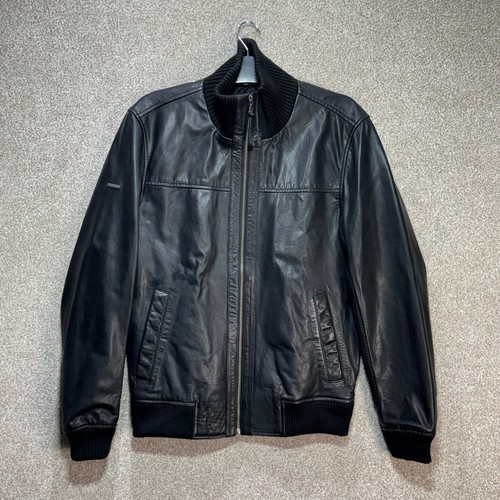 Superdry mens leather bomber - superdry,