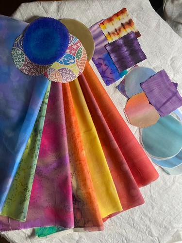 Hand dyed silk cotton - &,