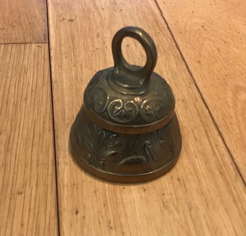 Vintage brass altar bell - bell, leo