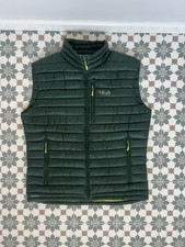 Rab Mens Microlight Vest Down Zip Gilet Quantum Pertex Nikwax - Large - Green